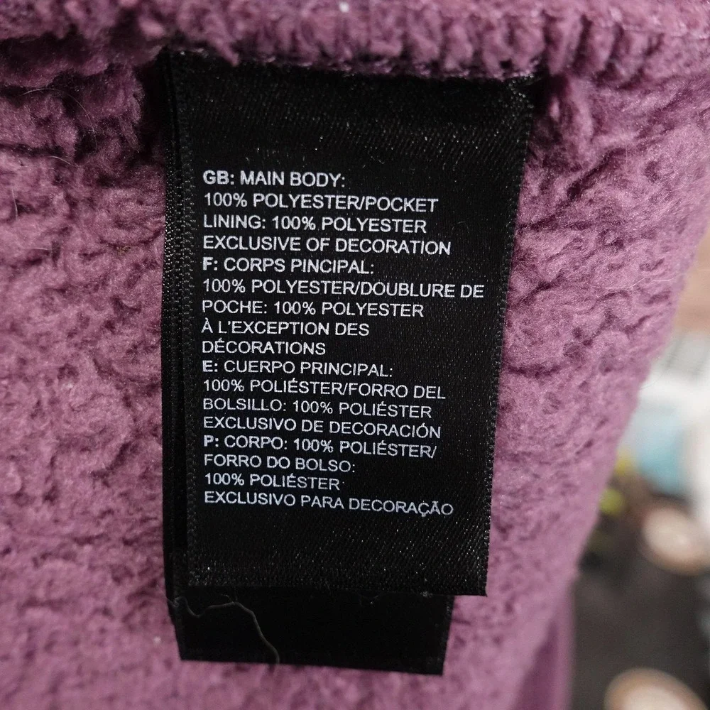 North Face Jacket Girls Large 14/16 Purple Fleece Full Zip Longline Sherpa Cozy